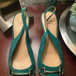 INC International Concepts Green Suede Slingback Heels – Size 9M – Never Worn 💚